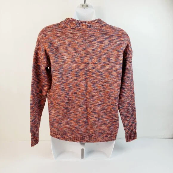 Madewell Sweater XXS Multicolor Blues Rust Orange Wool Acrylic Womens Knit NWT - Picture 3 of 16